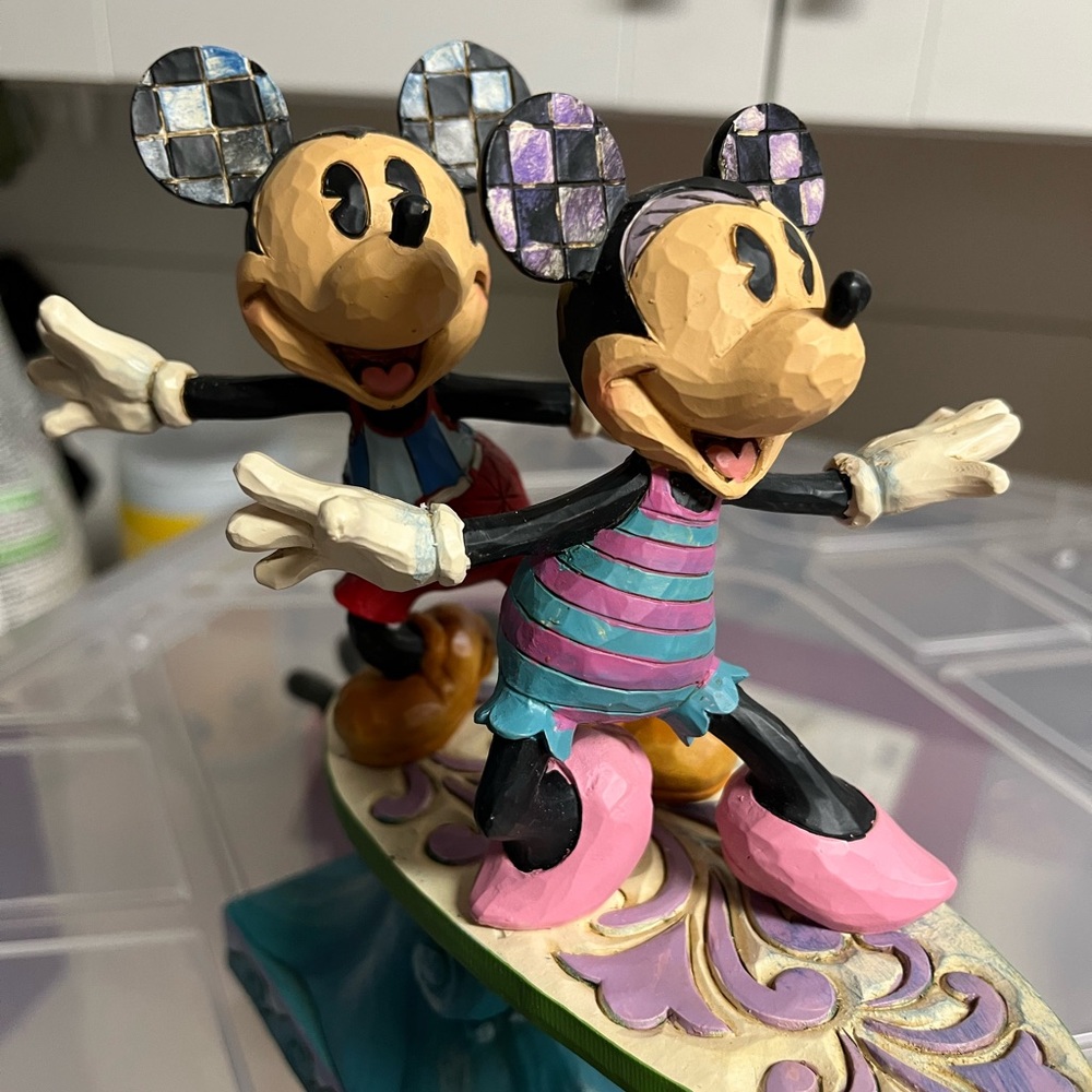 Jim Shore Black and Pink Mickey Mouse Sculpture